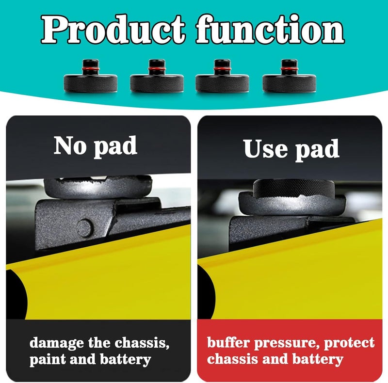 psler Jack Pad for Tesla 3/Y/X/S - Lifting Jack Pucks for Tesla Model 3 Y X S Accessories Quick Floor Jack Stand Rubber Pad Car Tire Lift Jack Point Protect Blocks Jack Parts Kit 4 Packs Black - Image 3